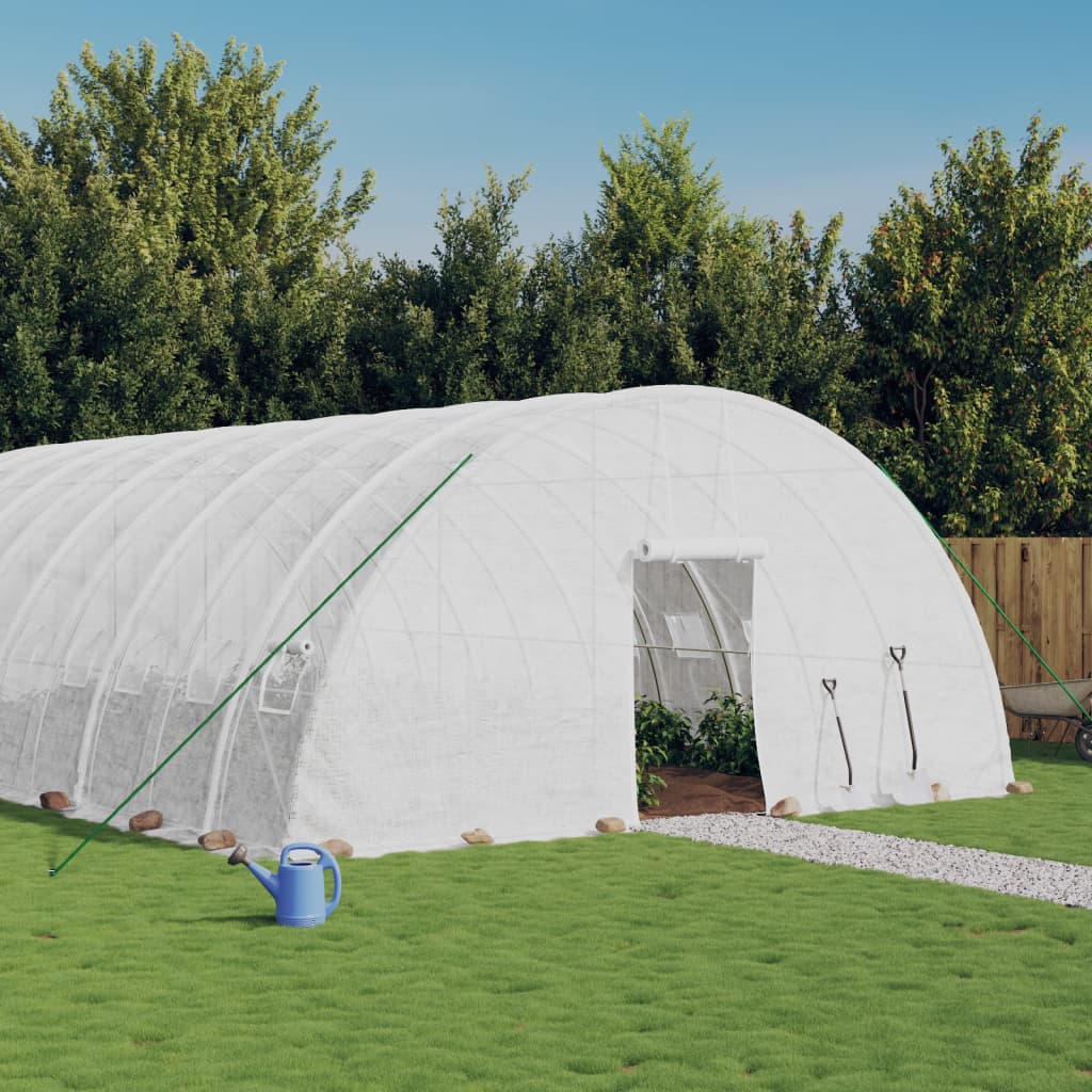 Szklarnia ze stalową ramą, biała, 36 m², 6x6x2,85 m vidaXL
