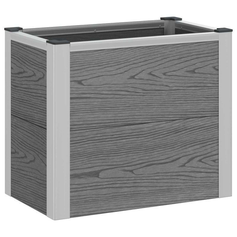 Rabata Ogrodowa na Warzywa WPC 50x30x42 cm Szara na Kwiaty na Zioła