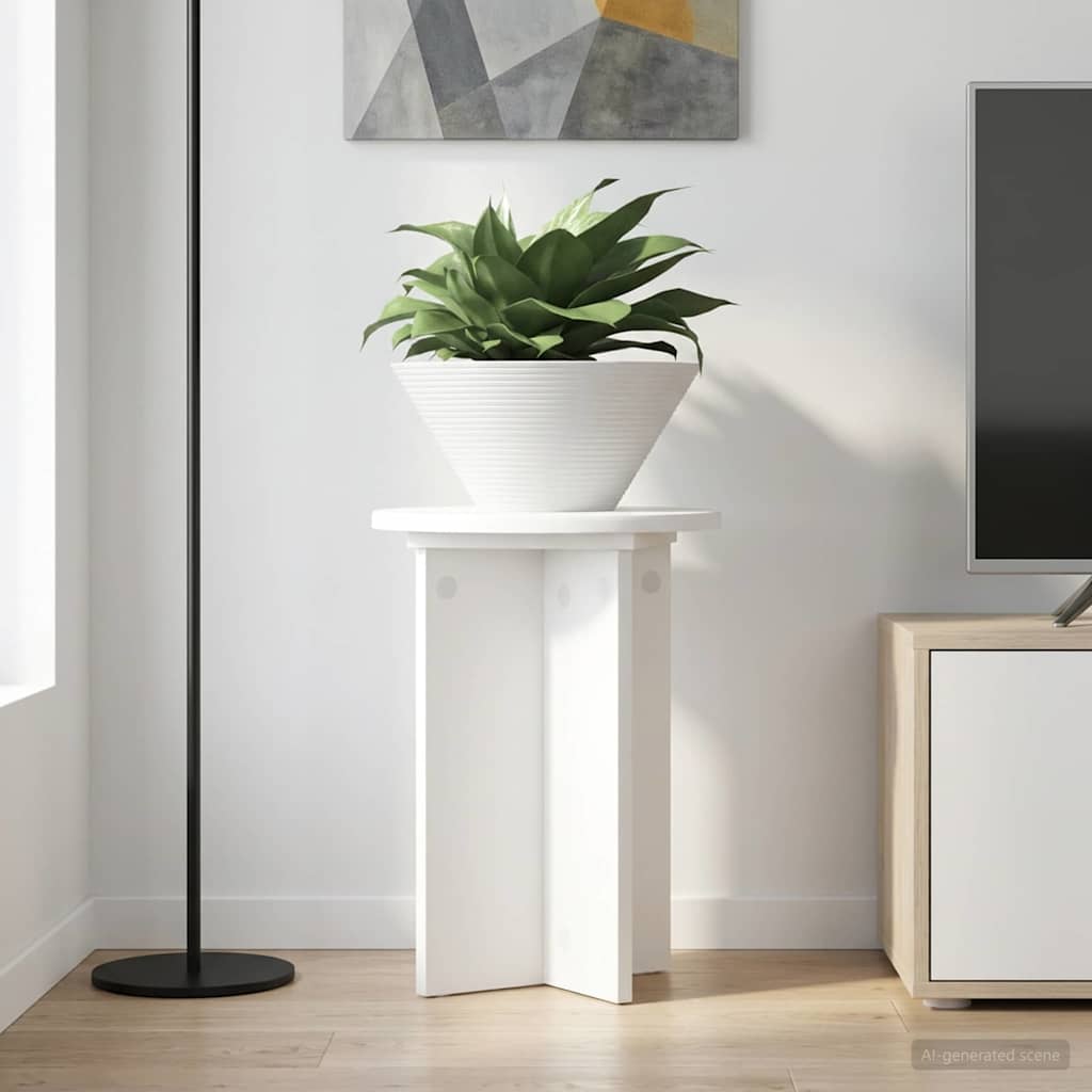Stojak na rośliny 2 pcs Biały Ø29,5 x 40 cm Drewno inżynieryjne vidaXL