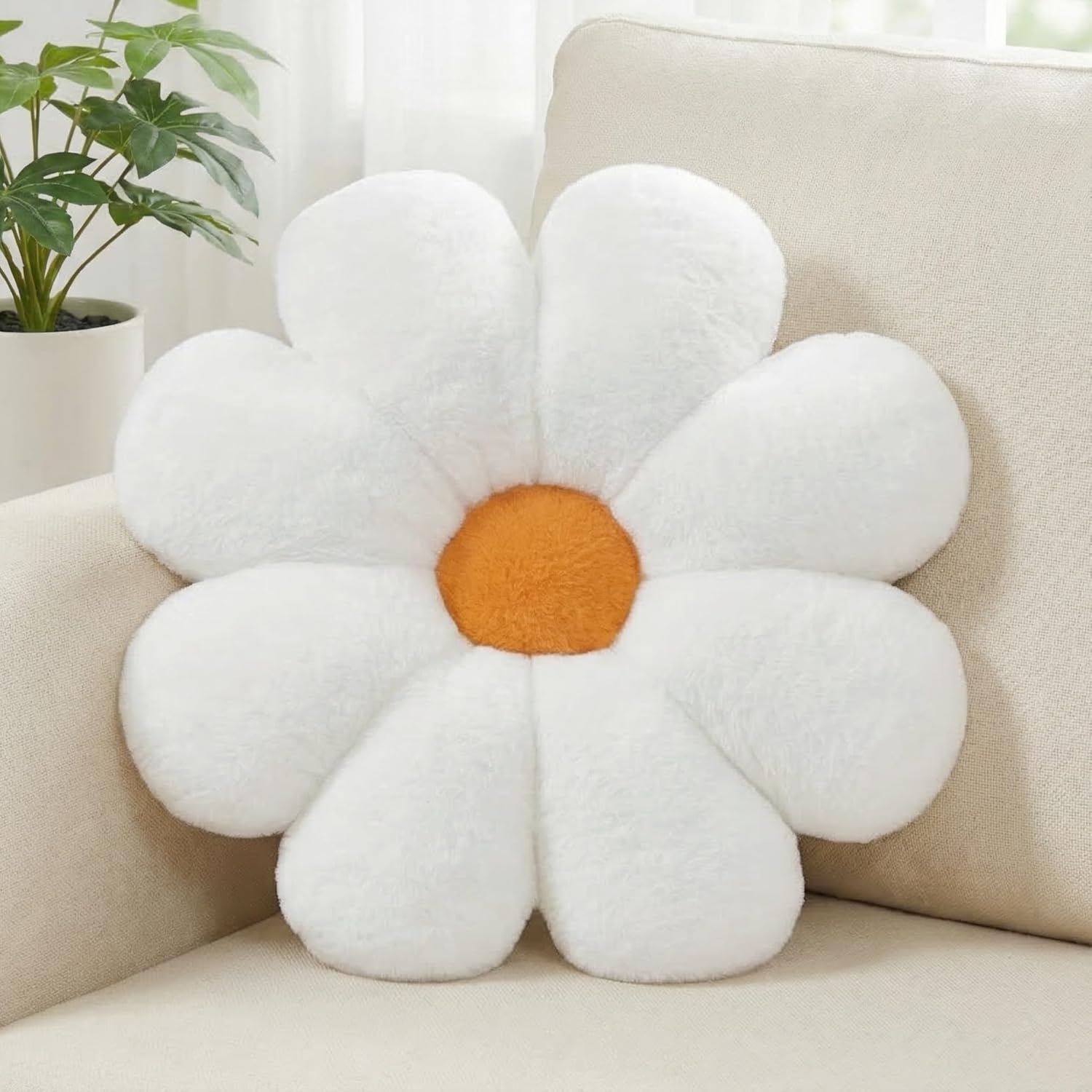 Poduszka kwiatowa, białe poduszki dekoracyjne, śliczna poduszka podłogowa, eleganckie poduszki dekoracyjne do sypialni, sofy lub kanapy 38 cm