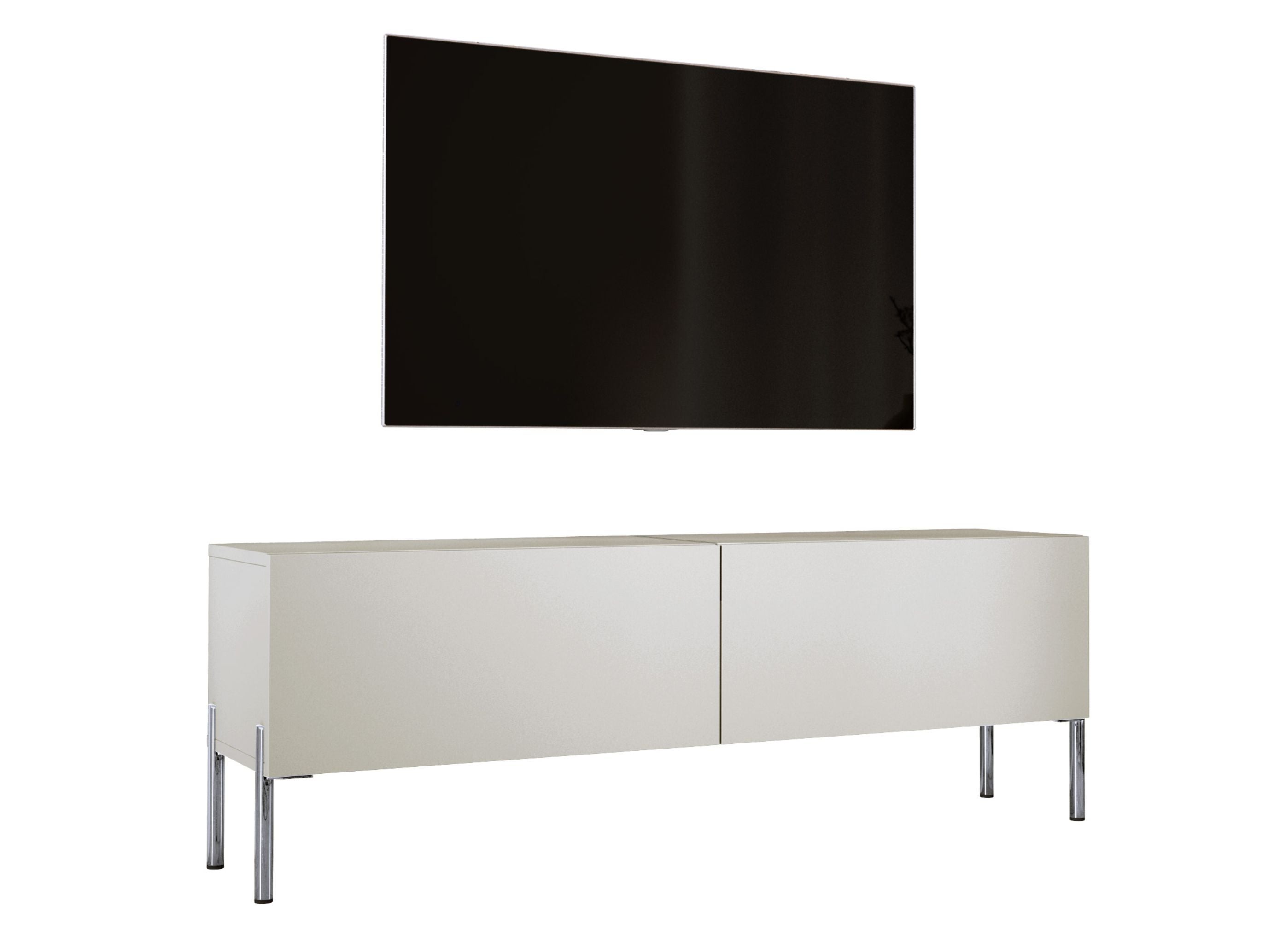 Szafka RTV: Kaszmir, Chromowane nogi, 140 x 52 x 32 cm