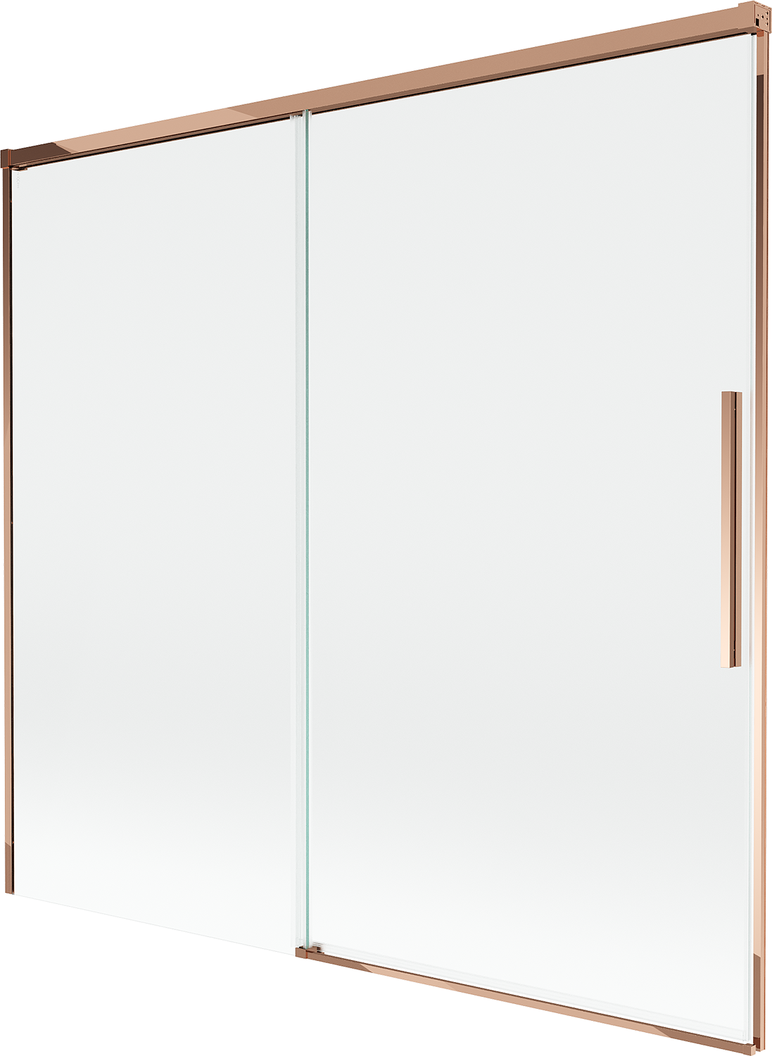 Mexen Rox parawan nawannowy 2-skrzydłowy rozsuwany 170 x 150 cm, transparent, różowe złoto - 8C9-170-001-60-00