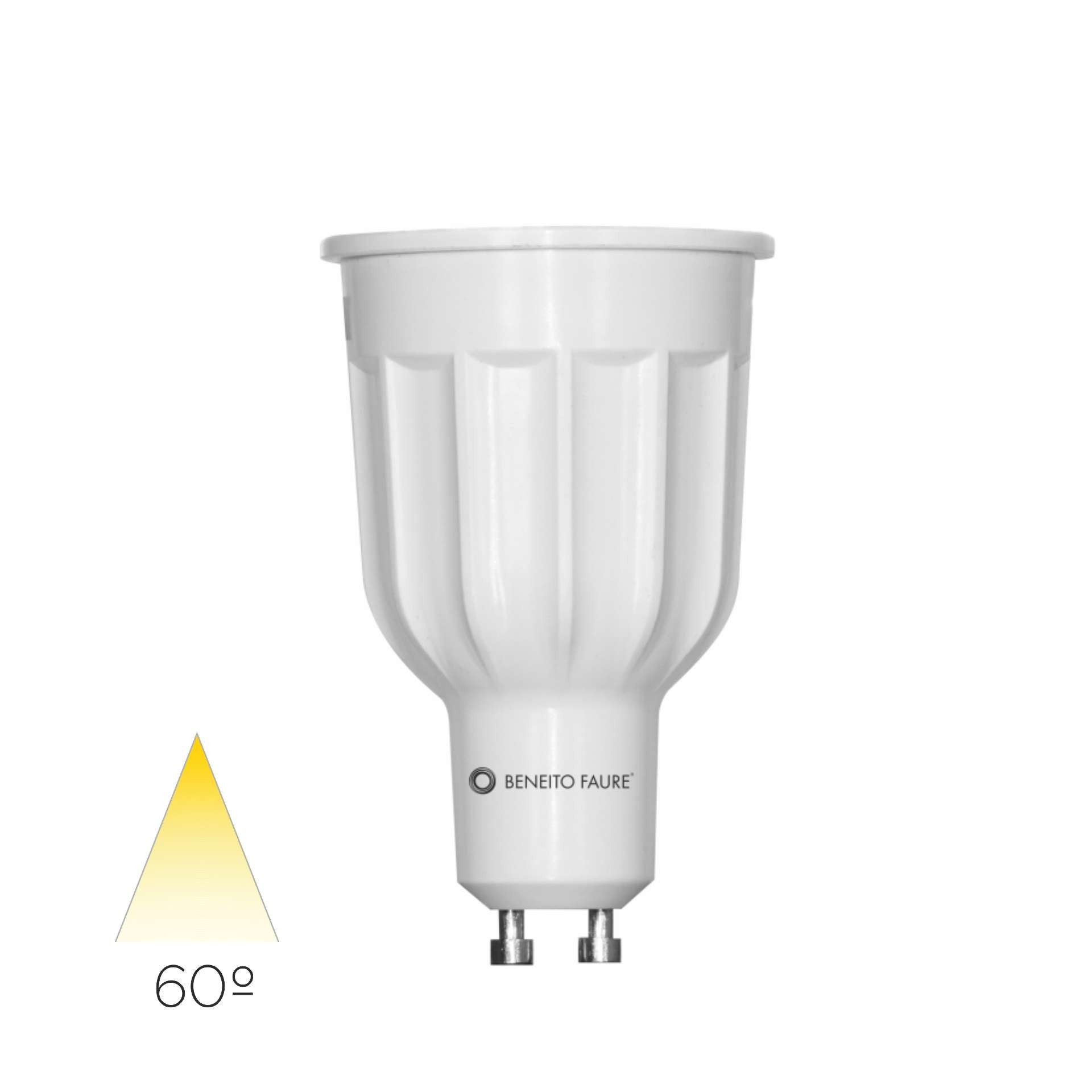 Żarówka LED Beneito & Faure Power GU10 12W 2700K 60º dichroiczna – wysoka efektywność energetyczna do profesjonalnego oświetlenia wnętrz