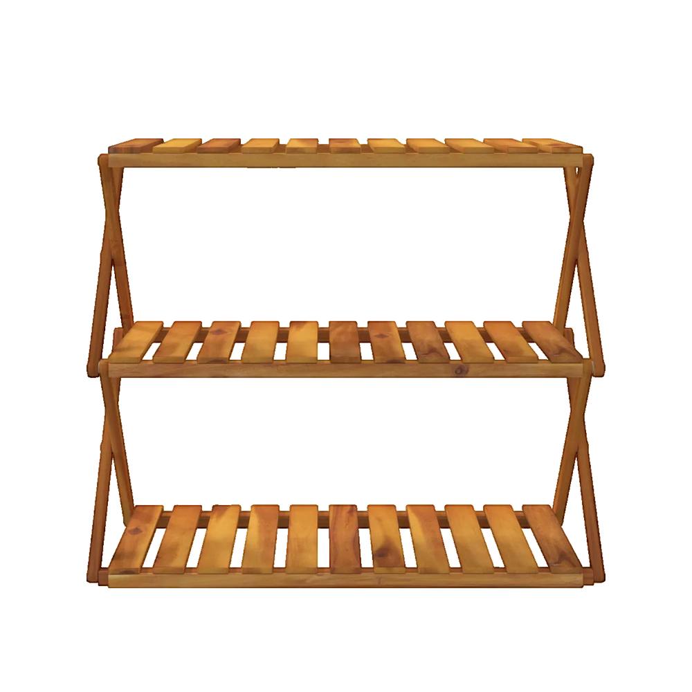 Składana półka vidaxl z drewna akacjowego 3 poziomy 70x31x63 cm brązowy