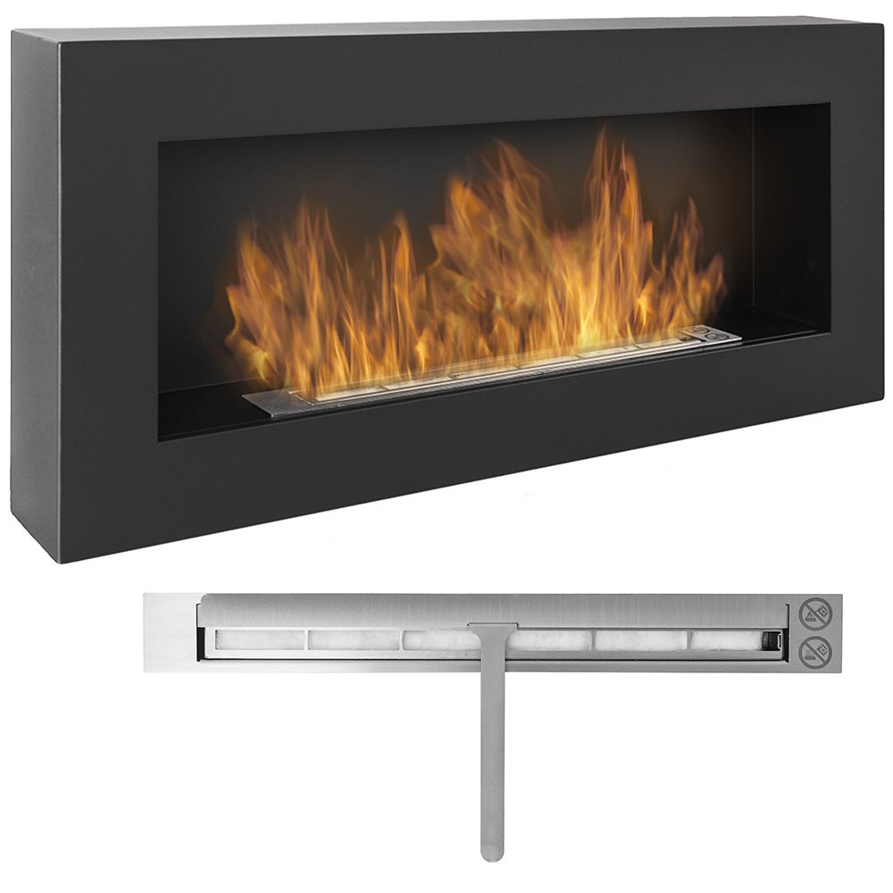 Biokominek naścienny wiszący 90 cm BOX do mieszkania