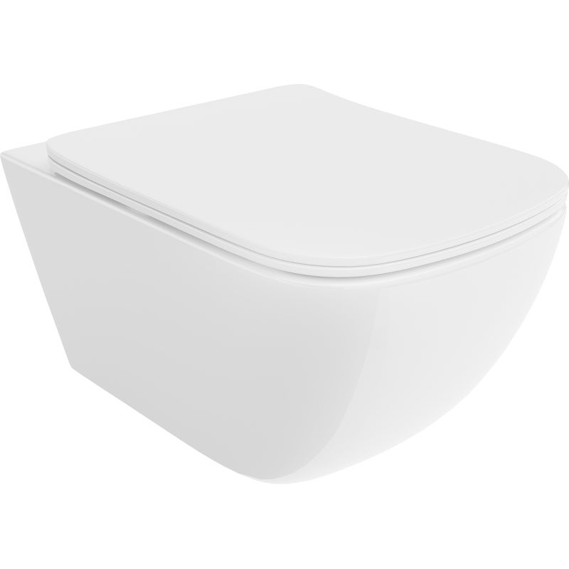 Mexen Timo miska wc Rimless Tornado z deską wolnoopadającą slim, duroplast, biała połysk - 30650200T