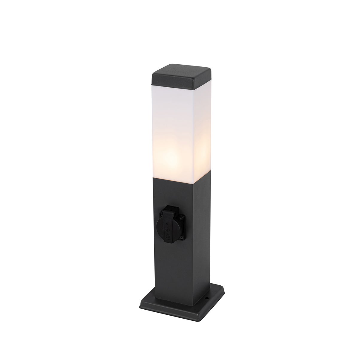 Qazqa nowoczesny lampa słupkowa do ogród - Malios - ciemnoszary, max. 60w, kompatybilny z żarówką LED, e27, 45cm, IP44