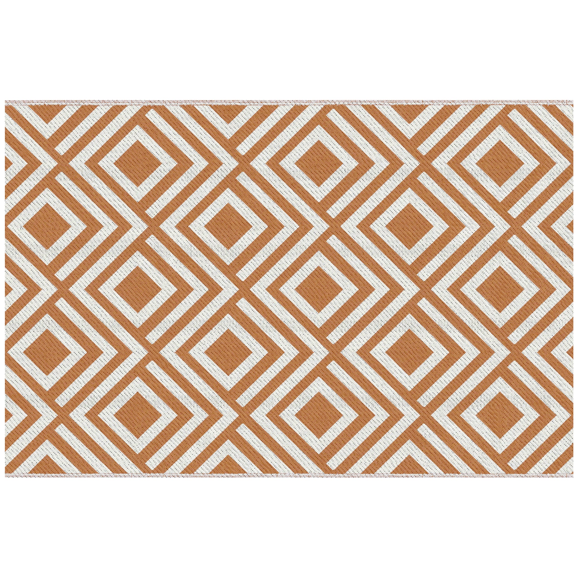 Dywan zewnętrzny dwustronny 182x274 cm, wodoodporny, plastikowy, na taras, patio, kemping, plażę, czerwony i biały