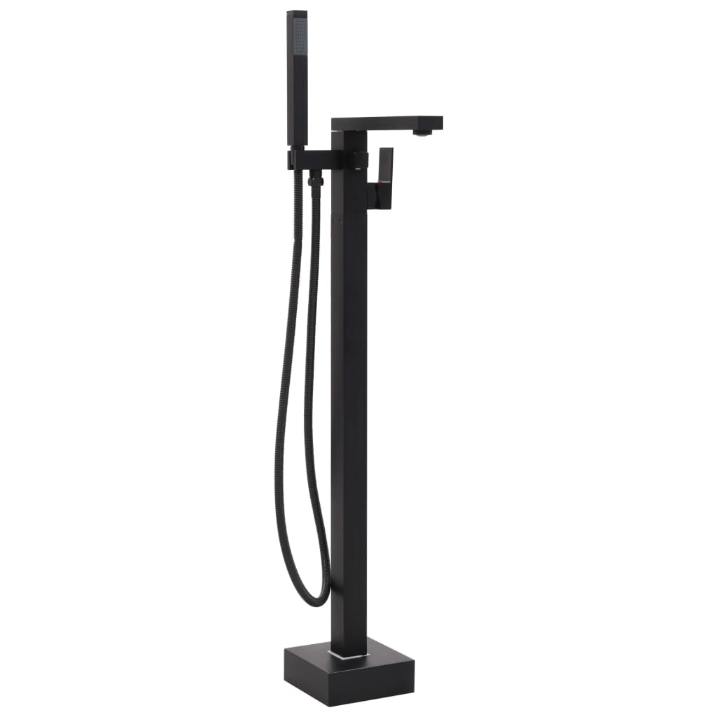 Bateria wolnostojąca do wanny, czarna, stal nierdzewna, 90 cm vidaXL