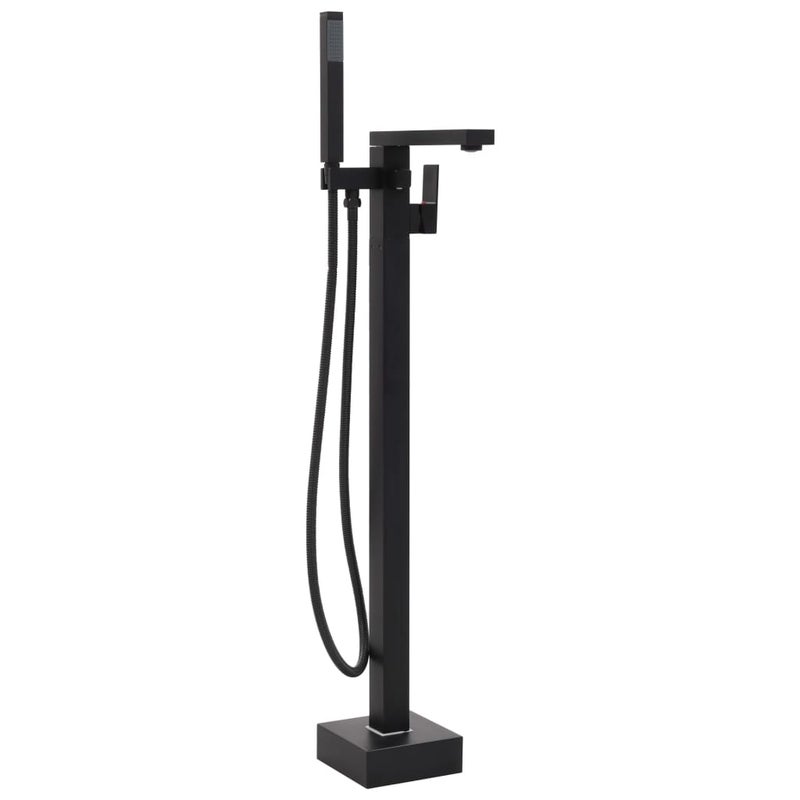 Bateria wolnostojąca do wanny, czarna, stal nierdzewna, 90 cm vidaXL