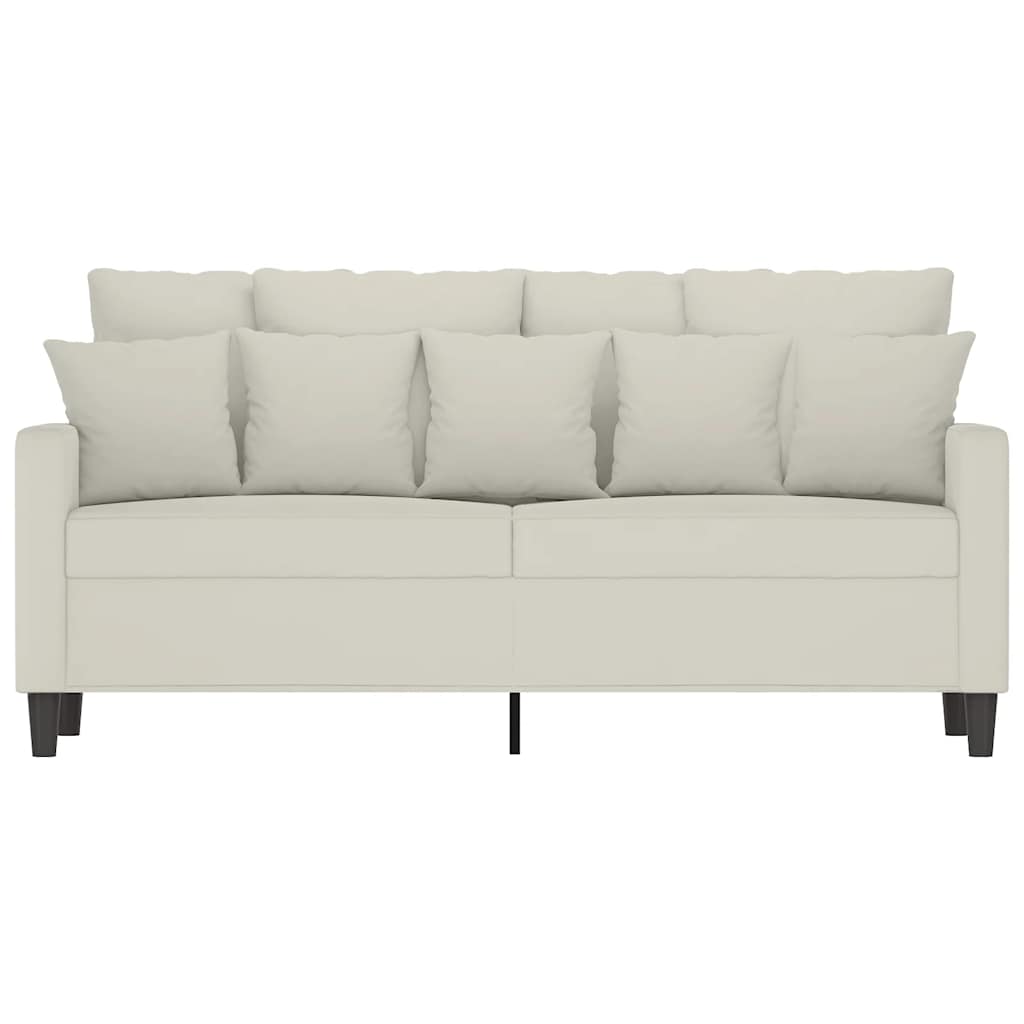 Sofa 2-osobowa, kremowy, 140 cm, tapicerowana aksamitem