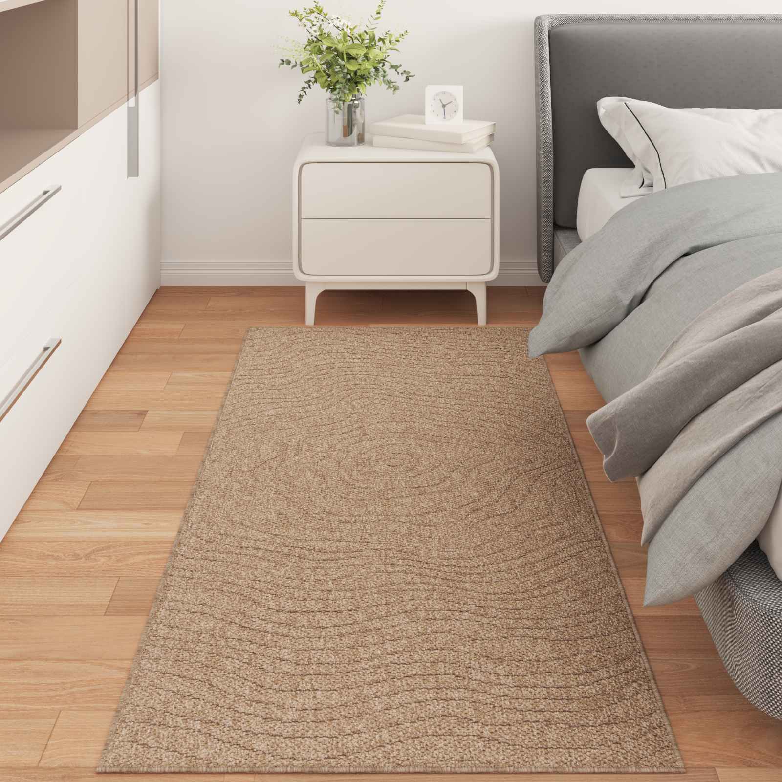 Dywany pokojowe Moiré AGIRA Naturalny 150 x 80 cm Poliester vidaXL