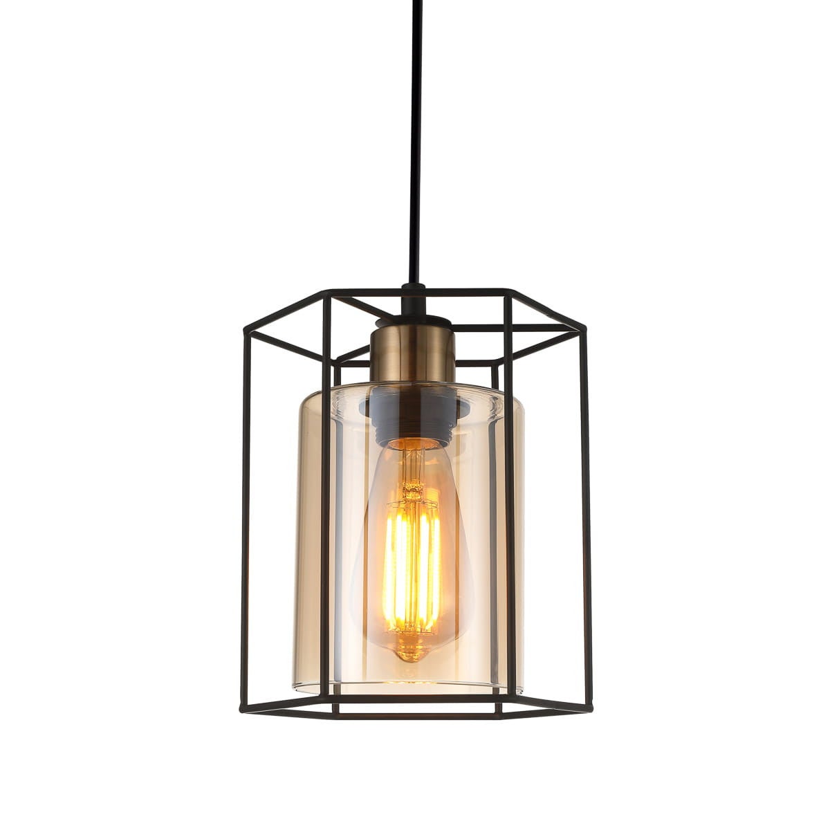 Lampa sufitowa wisząca Kalula czarno-miedziana 1xE27x40W industrialna wym: 105 x 18 x 18 cm metal Italux