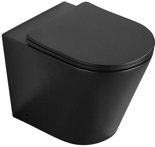 Mexen Rico miska wc stojąca Rimless z deską wolnoopadającą slim, duroplast, czarna mat - 32724085