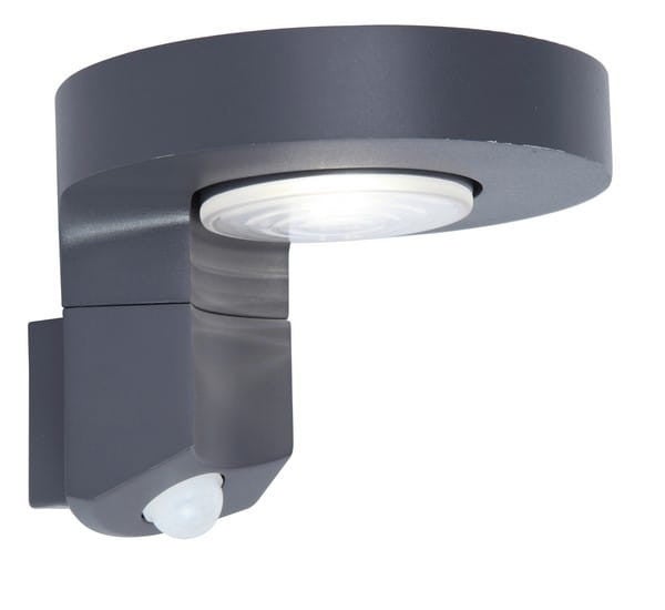 Kinkiet solarny z czujnikiem ruchu DISO LED 2W Neutralna biel 200lm szaro-biały wym:12,5x17,5x16cm IP44 Lutec