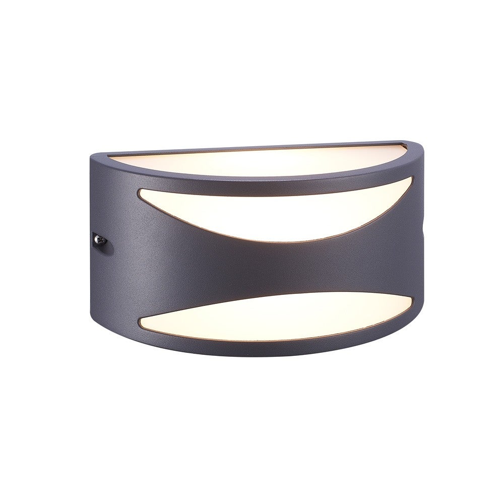 Półokrągła zewnętrzna lampa ścienna Classic II antracyt 1xE27 IP54