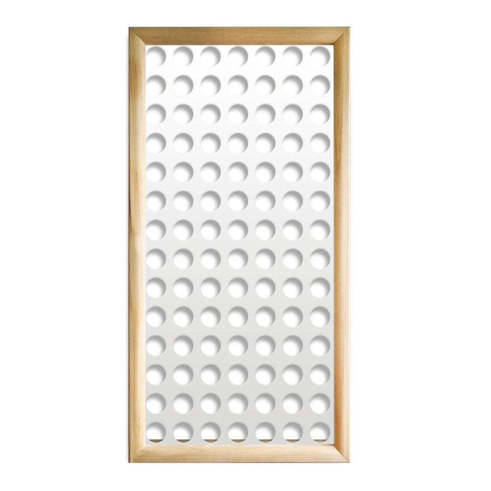 MAŁE OTWORY - Prostokątne moduły dekoracyjne z drewna i PCV - rozmiar 73x148 cm - grubość 64 mm - kolor wewnętrzny BIAŁY