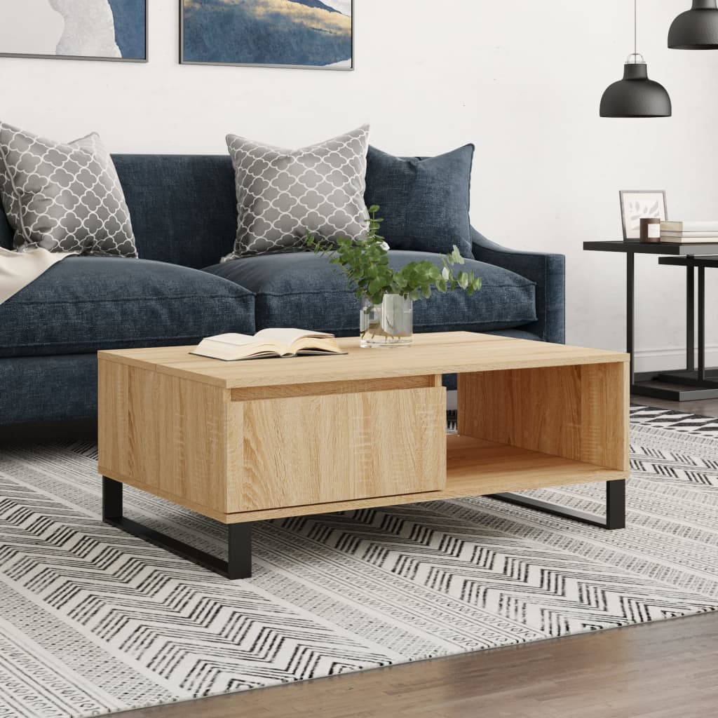 Stolik kawowy, dąb sonoma, 90x60x35 cm, materiał drewnopochodny vidaXL