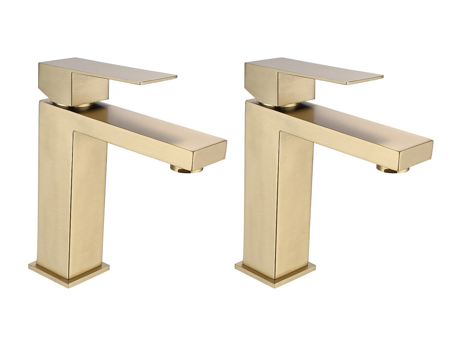 Zestaw 2 kwadratowych baterii mechanicznych ze szczotkowanej stali nierdzewnej - Złota - W17,8 cm - CANILAS