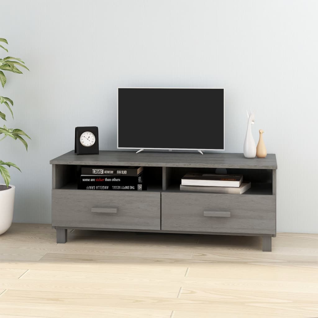 Szafka pod TV HAMAR, jasnoszara, 106x40x40 cm, drewno sosnowe vidaXL