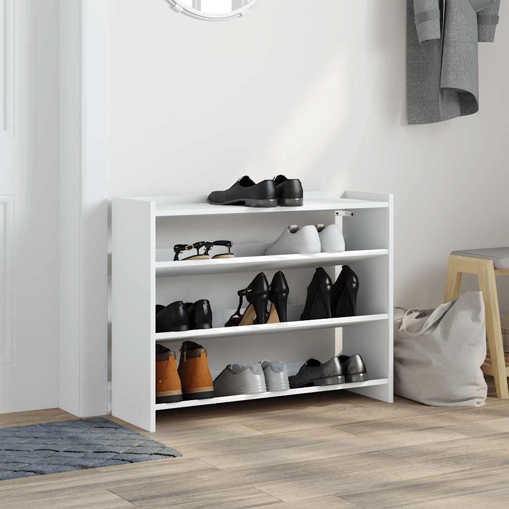 Półka na buty, biała, 80x25x62 cm, materiał drewnopochodny