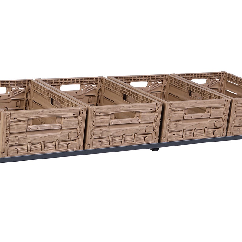 Półka do regału sklepowego na skrzynki warzywne 40x125 ciemny szary + 4szt skrzynki składane 40x30x16cm KTD