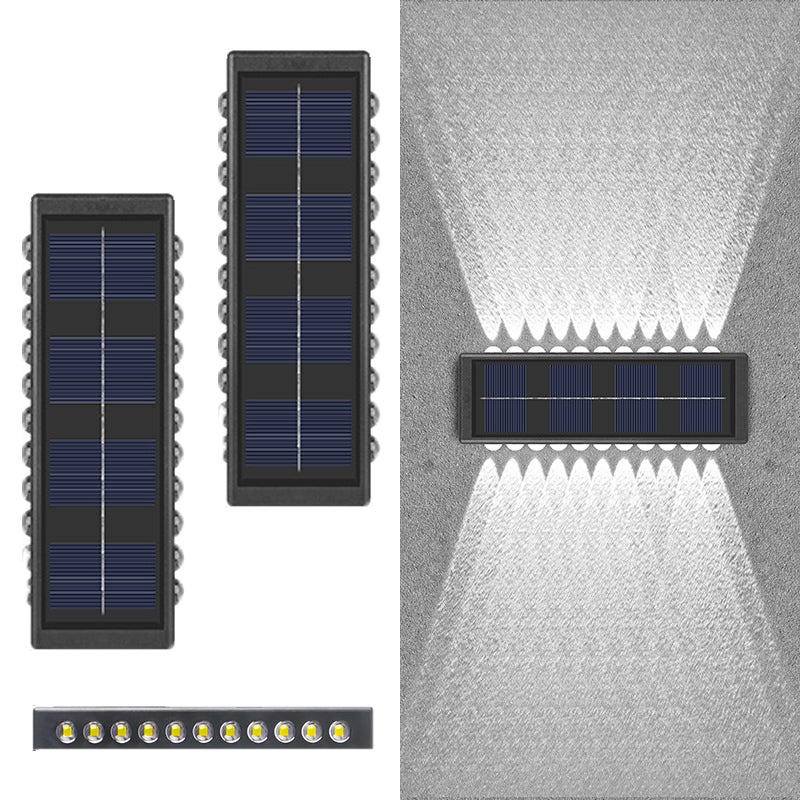 Lampa solarna 22LED, lampa solarna na zewnątrz, wodoodporna IP65, do tarasu, schodów, patio, balustrady, patio (Biała światłość - Zestaw 2 sztuki)