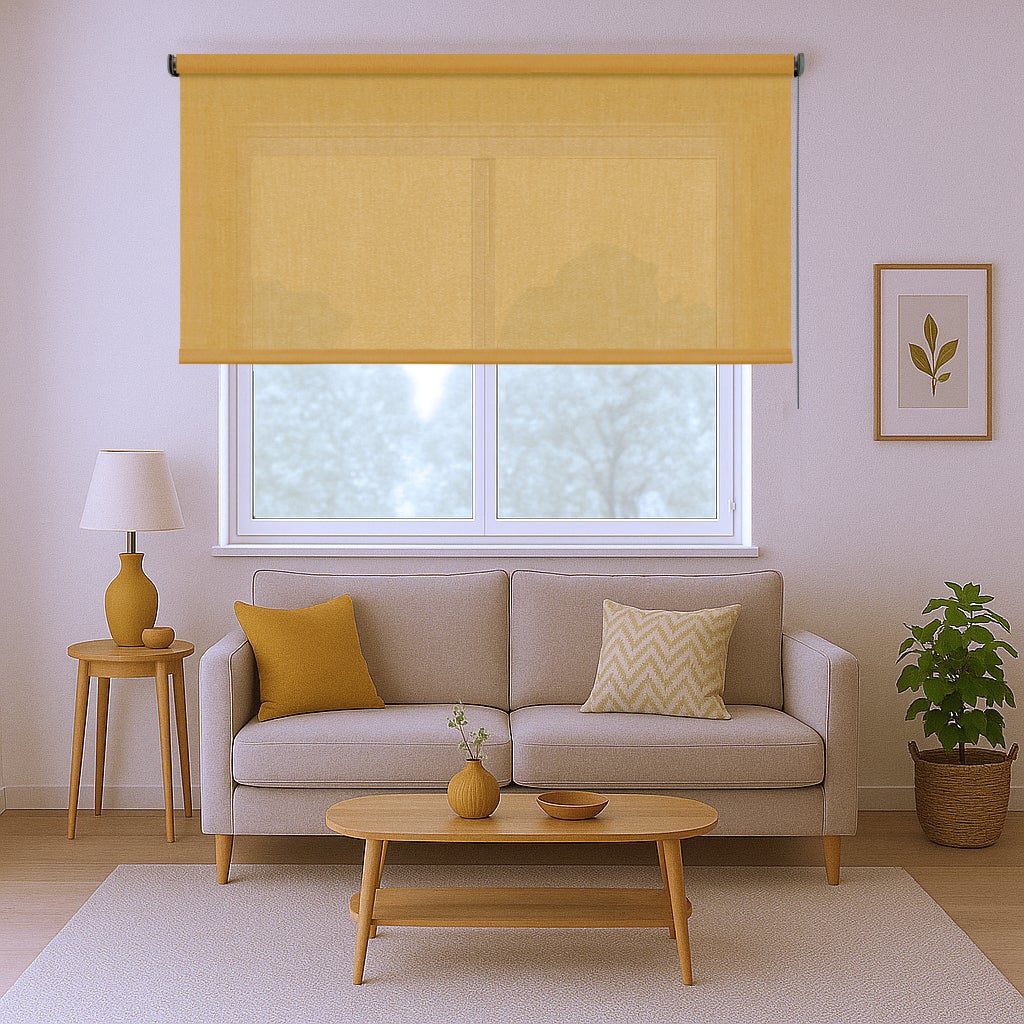 Roleta Półprzezroczysta na Okna Żółta 80x250 cm