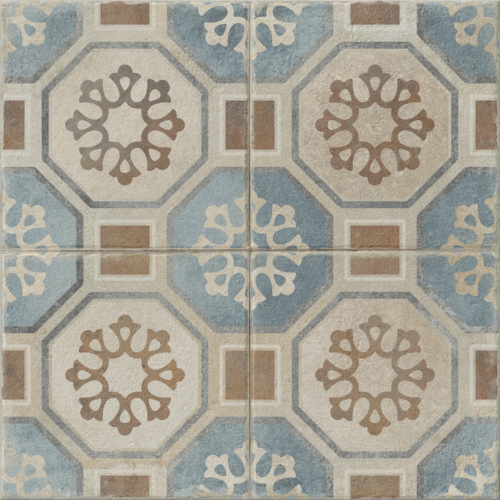 Gres szkliwiony PATCHWORK PALETTE GPT1236 blue mat 42x42 gat. I