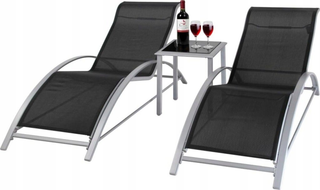 LEŻAKI OGRODOWE + STOLIK GIARDINO ALUMINIOWE 2 SZTUKI OD RĘKI !