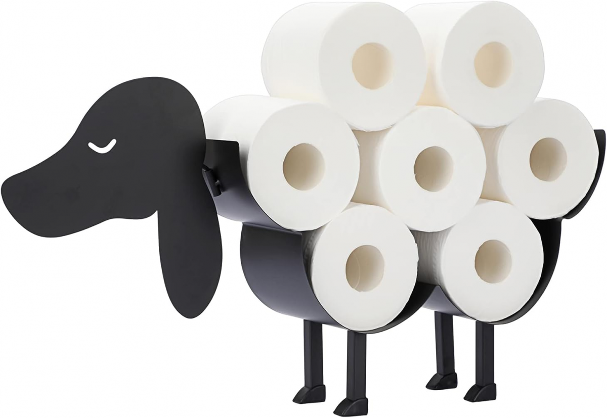 Uchwyt na papier toaletowy dla psa, metalowy organizer na papier toaletowy