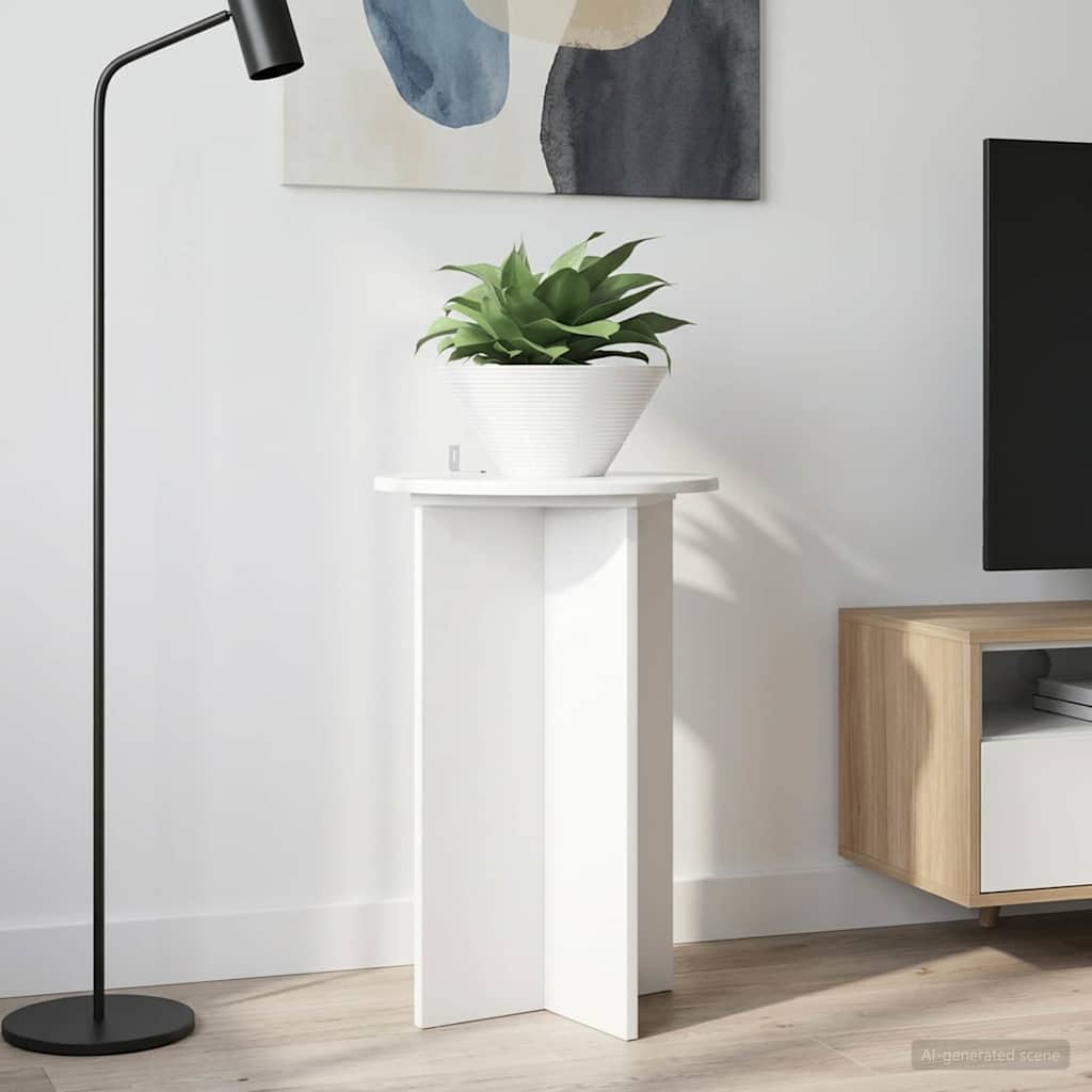 Stojak na rośliny 2 pcs Biały wysoki połysk Ø40 x 60 cm vidaXL