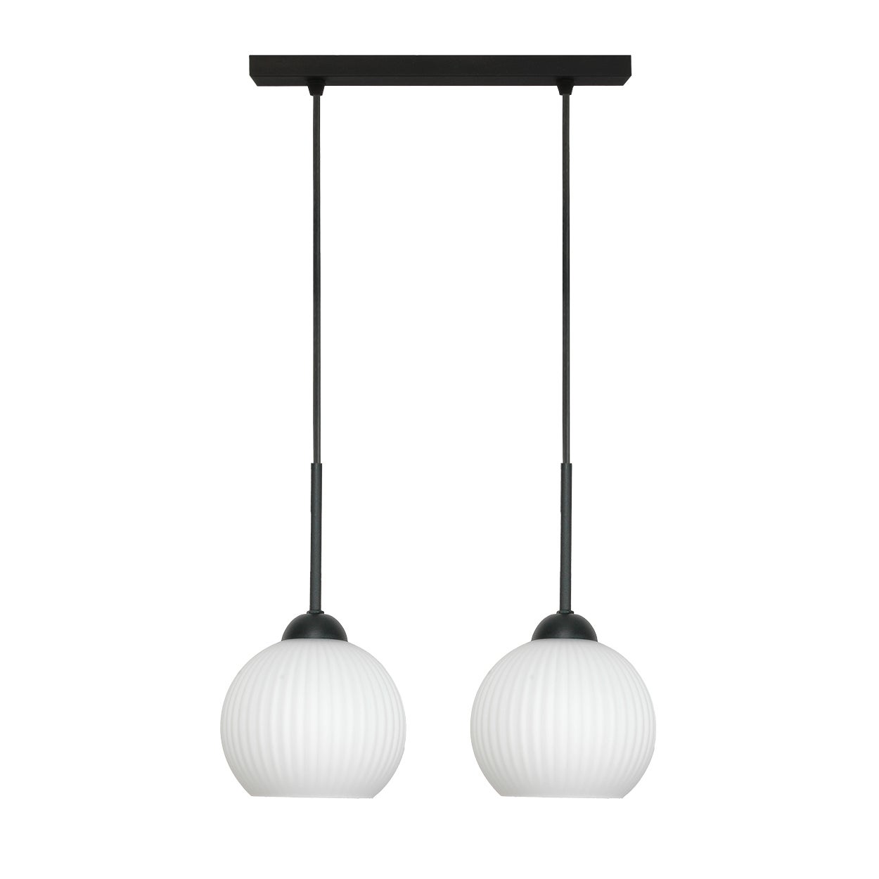 Lampa wisząca sufitowa czarna 4xE27 FIONA białe kule nowoczesna Edylit