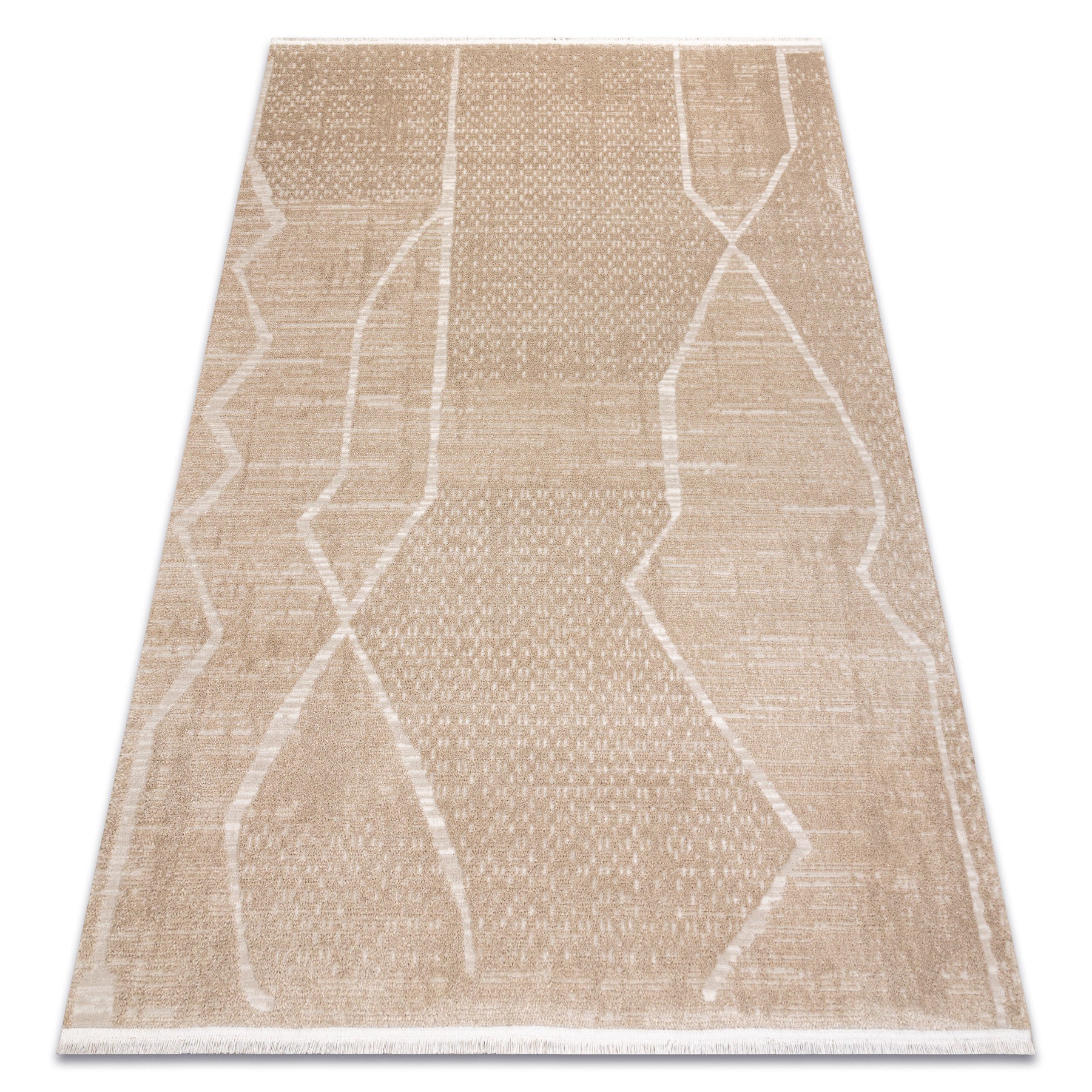 Dywan FROJE 1753 Boho, linie - Styl skandynawski, strukturalny, nowoczesny beż 200x290 cm