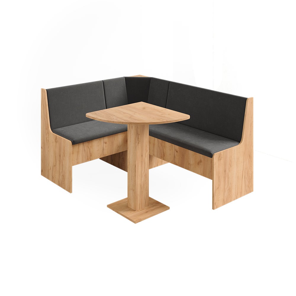 Vicco Grupa ławek narożnych Ramon, Dąb goldkraft, 137.6 x 92.8 cm z przyставką narożną