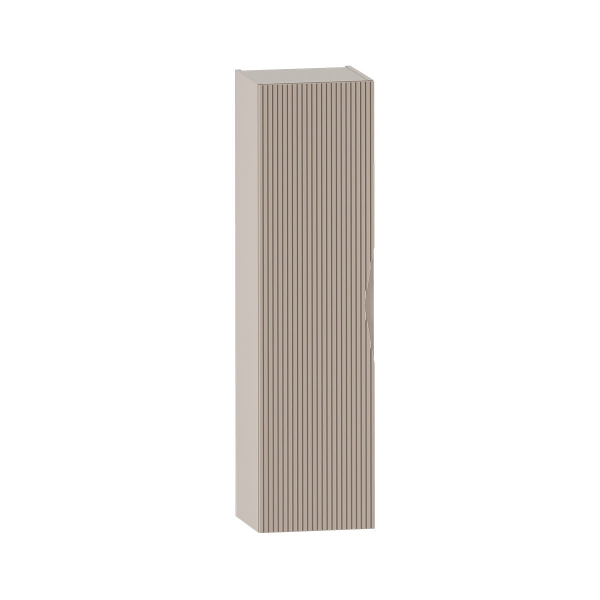 Słupek łazienkowy CLEO 160 cm beżowy wiszący ryflowane fronty MDF
