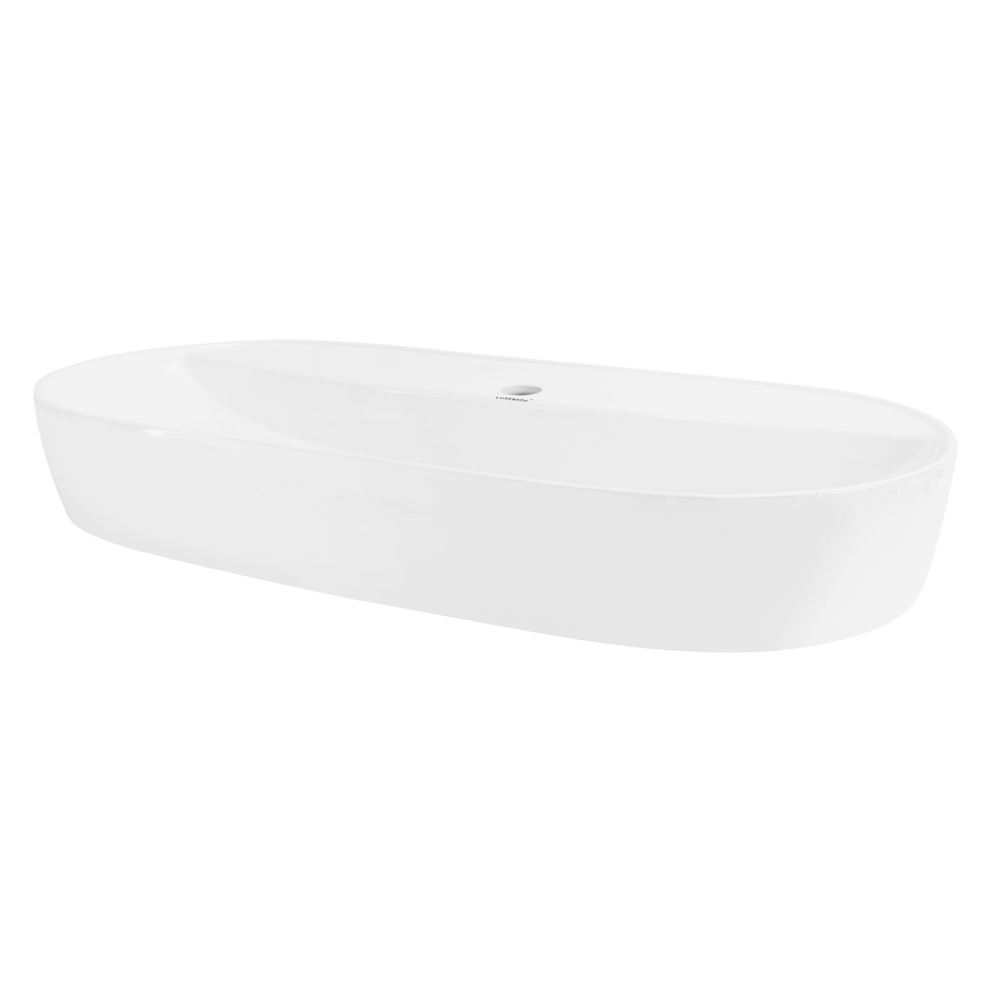 ML-Design Umywalka ceramiczna w kolorze bialym blyszczacym 80 x 40 x 12 cm, owalna, nowoczesna umywalka nablatowa, designerska umywalka nablatowa