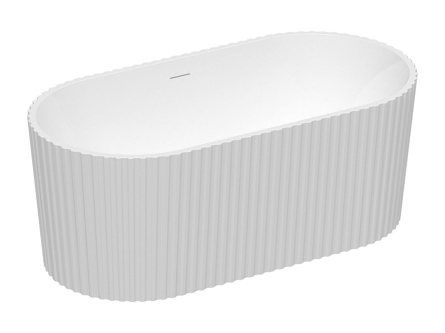 Wanna wolnostojąca akrylowa ryflowana - Biały z połyskiem - 230 l - 170 x 80 x 58 cm - ALIENA