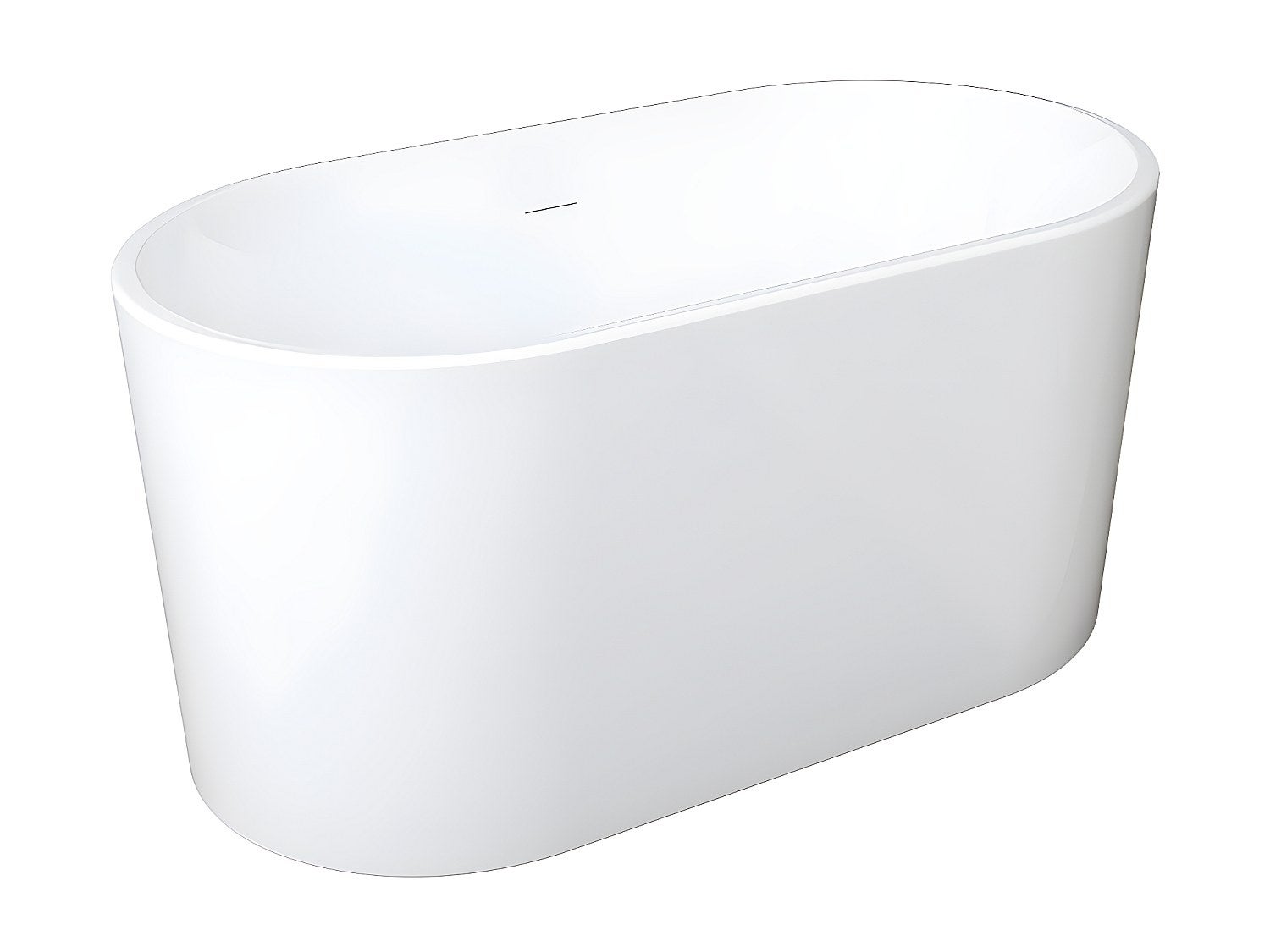 Wanna wolnostojąca owalna – 180 l – 130 × 71 × 58 cm (dł. × szer. × wys.) – kolor biały – akrylowa - APOGON