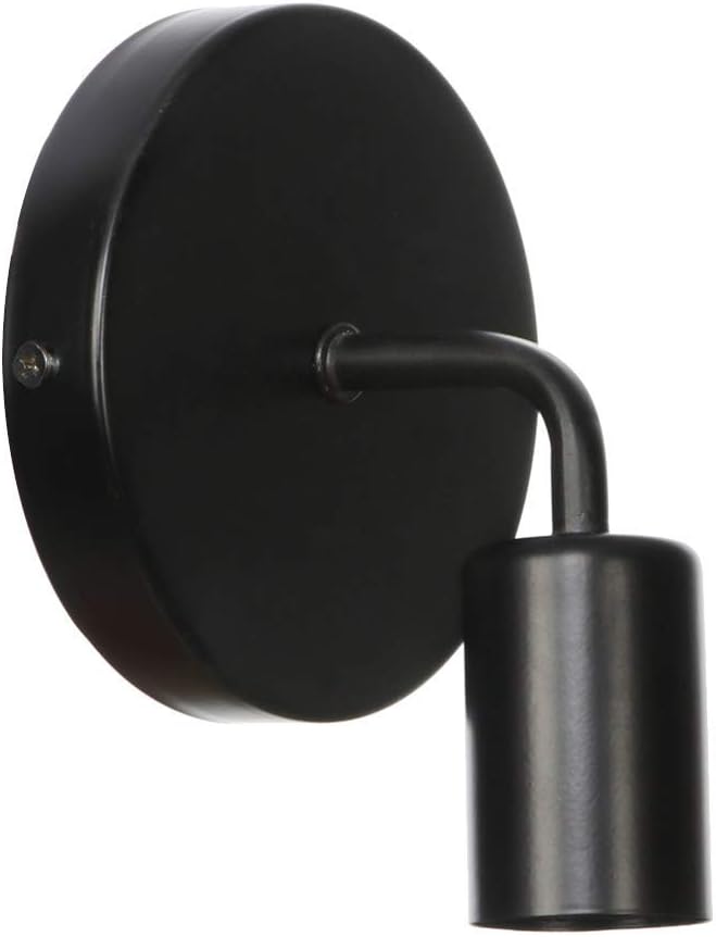 Kinkiet Edison w stylu retro industrialnym, podstawa metalowa, czarny (1 sztuka, żarówka nie jest dołączona)