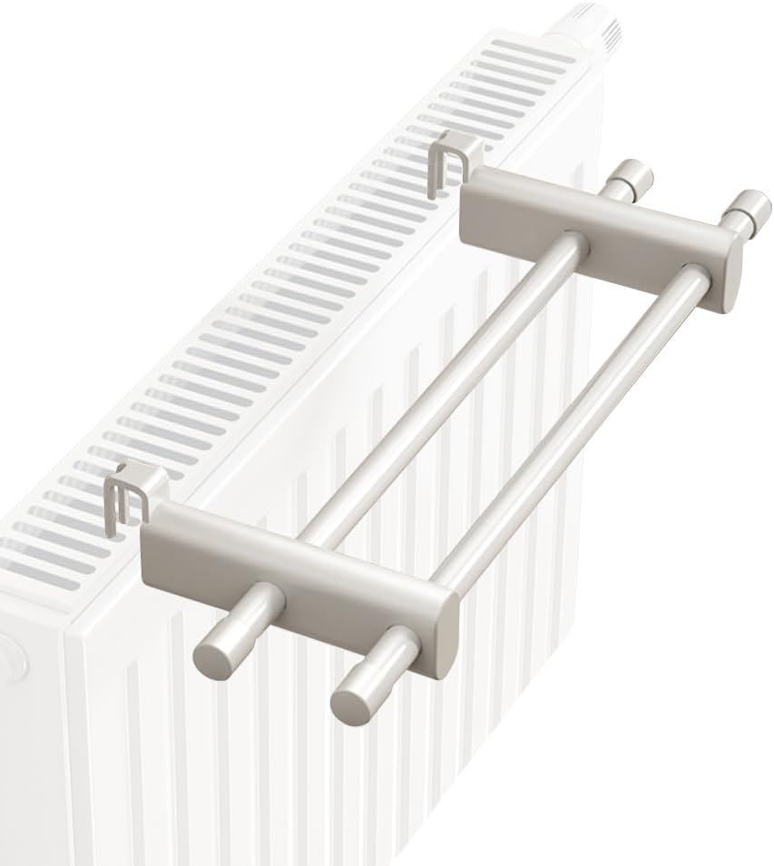 Wieszak na ręczniki 50cm, wieszak na ręczniki do grzejnika, biały wieszak na ręczniki, wieszak na ręczniki do grzejnika łazienkowego
