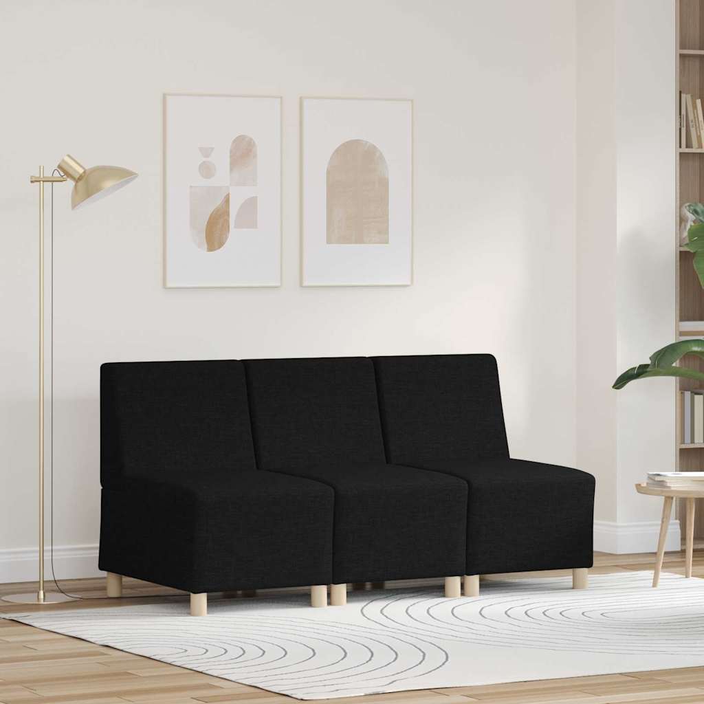 Modułowa sofa bez podłokietników 3 pcs Czarny 55 x 74 x 82 cm vidaXL