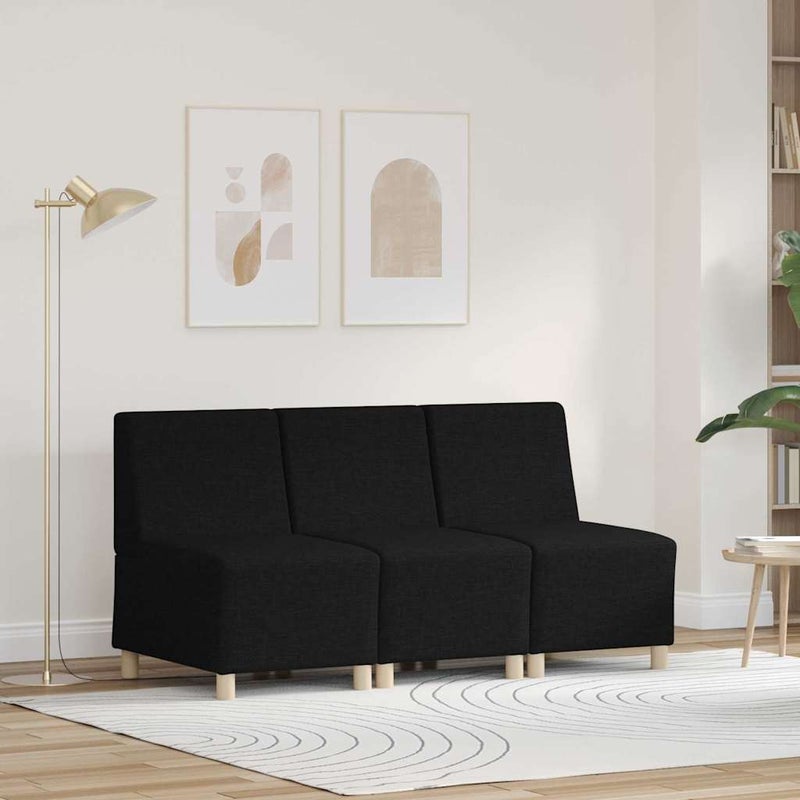 Modułowa sofa bez podłokietników 3 pcs Czarny 55 x 74 x 82 cm vidaXL