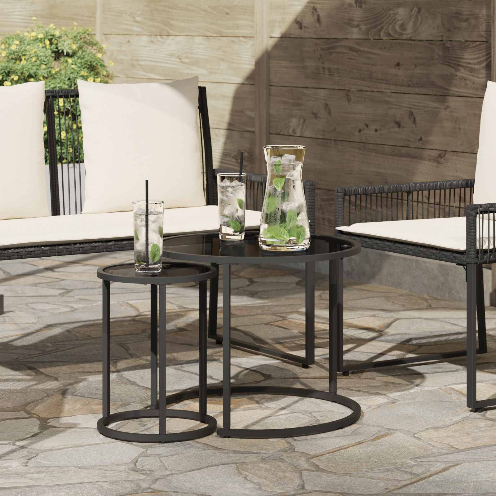 Zestaw stolików kawowych 2 pcs 55 x 55 x 45 cm stal vidaXL