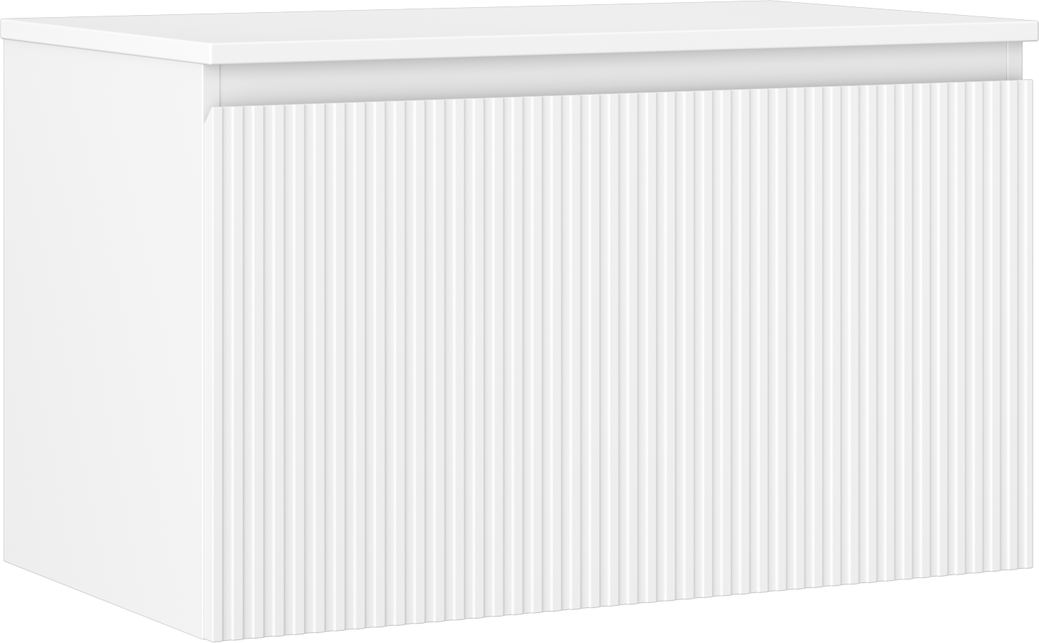 Mexen Rivel szafka łazienkowa podumywalkowa 80 cm z blatem, 1 szuflada, ryflowana , biała mat - 91A20-08047-1-BFC01