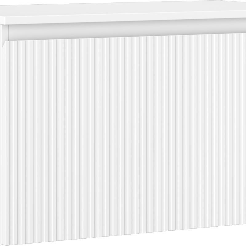 Mexen Rivel szafka łazienkowa podumywalkowa 80 cm z blatem, 1 szuflada, ryflowana , biała mat - 91A20-08047-1-BFC01