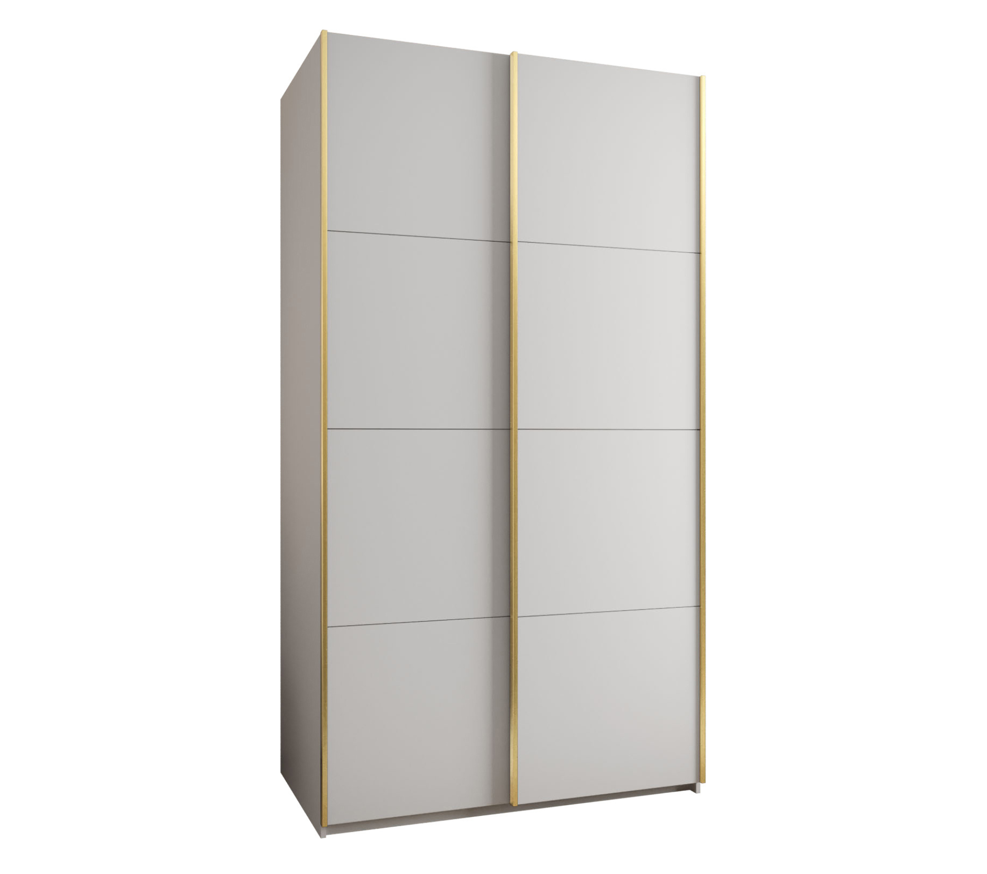 Szafa przesuwna wysoka Lux 1 130 x 64 x 245,5 cm biały + biały + u. złoty - Abiks Meble