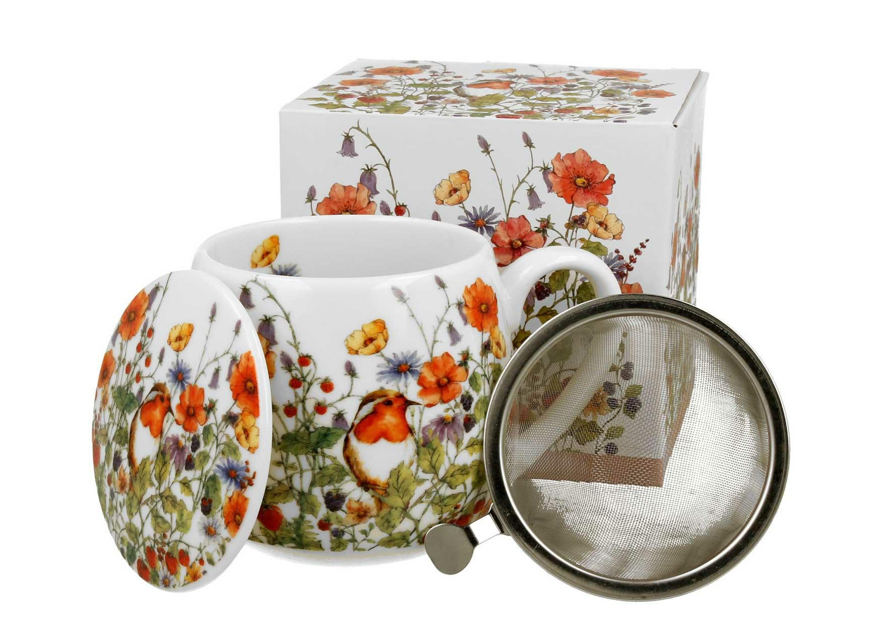 Kubek Duo z zaparzaczem i pokrywką porcelanowy 430 ml 1 szt.