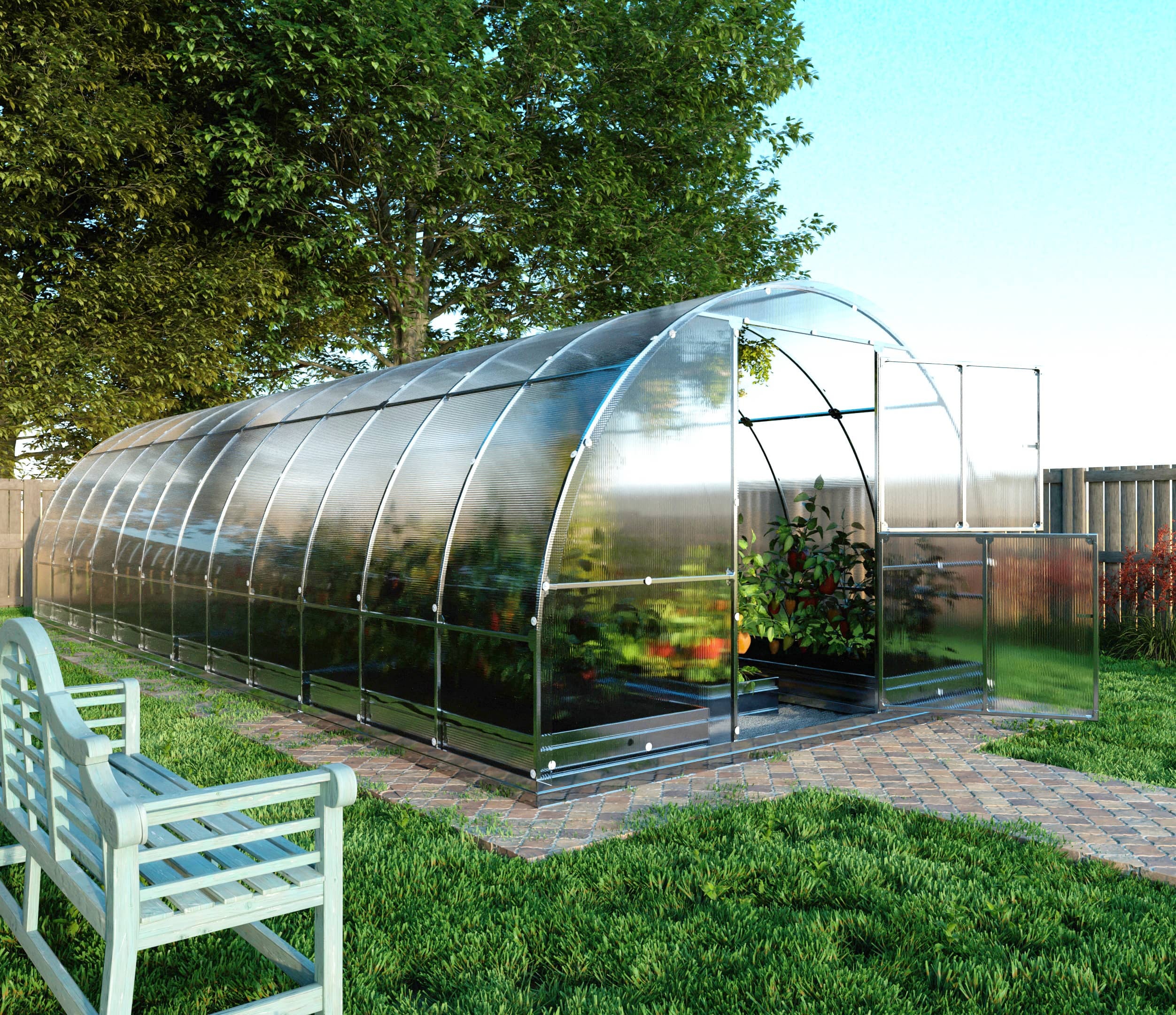Szklarnia KLASIKA TUBE 3 x 8 m (24 m²), 4 mm z powłoką z poliwęglanu 1szt.