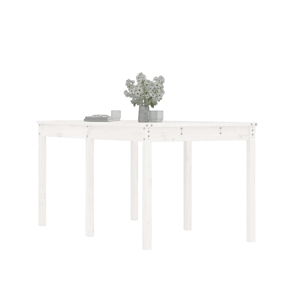 Stół ogrodowy vidaXL z białego litego drewna sosnowego solidny 159,5x82,5x76 cm